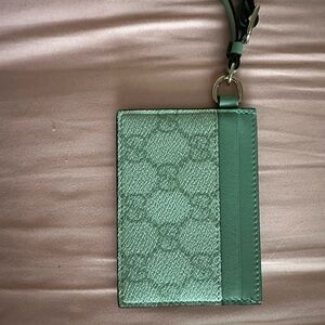 Green Card Holder with Strap